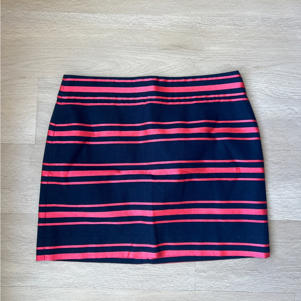 ⚓️ J.Crew Navy Pink Striped Mini Skirt - Size 6